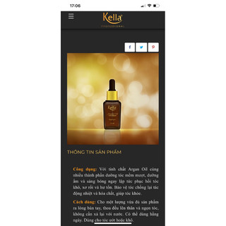 Serum Argan oil treatment 30ml kella chuẩn chính hãng
