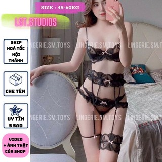 Bralette Set + Đai Eo Nối Đùi Sexy - Nội Y Ren Cao Cấp Gợi Cảm • MY9924 Cosplay sexy gợi cảm