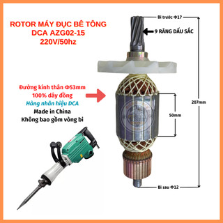 (Hàng DCA) Rotor đục bê tông DCA AZG02-15, HITACHI H65SB2, H65SC 220V - Tặng chổi than