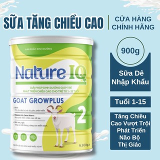 Sữa tăng chiều cao nature iq goat grow plus 900g cho bé từ 1 đến 15 tuổi, sữa dê phát triển chiều cao và trí não