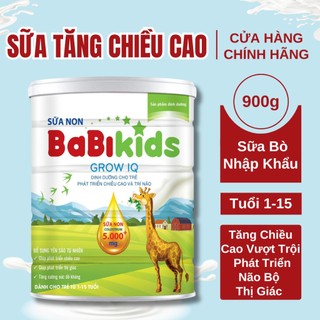 Sữa tăng chiều cao Babikids Grow IQ 900g cho bé từ 1 đến 15 tuổi, Sữa phát triển chiều cao và trí não