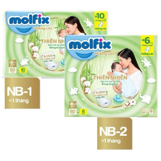    hỏa tốc  Combo 2 bịch Miếng lót sơ sinh organic Molfix Newborn1 size NB1 NB2 combo 2 bịch 