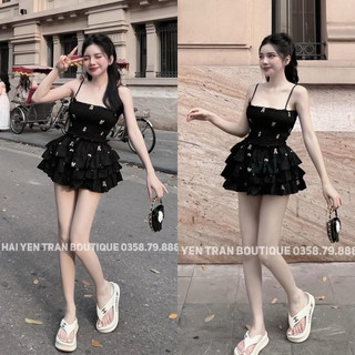 SET BỘ DÂY NHÚNG CHÂN VÁY TẦNG (hình thật)
