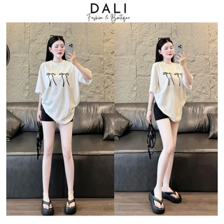Áo Phông In Hình Nơ Form Rộng Tay Lỡ Dễ Phối Đồ Chất Liệu Cotton Khô Sang Chảnh
