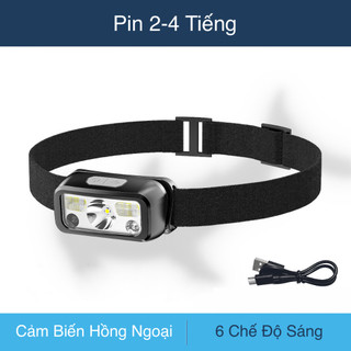 Đèn Pin Đội Đầu Chống Nước Siêu Sáng 6 Chế Độ, Cổng Sạc Type C