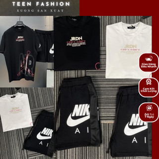 Bộ quần áo cộc nam amiri logo siêu nét cổ tròn chất cotton thoáng mát-bộ quần áo nam nữ new 2024