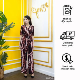Đầm emy em7549 jum quần dài cổ v