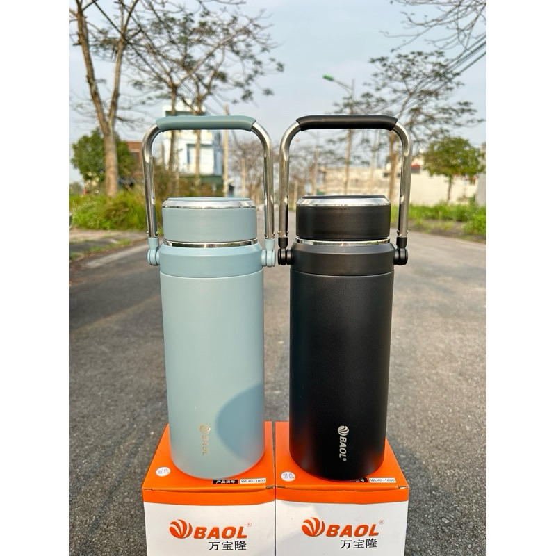 Bình giữ nhiệt wl40 mẫu mới Baol dung tích 1800ml chất liệu inox 304 có lưới lọc trà giữ nhiệt 24h