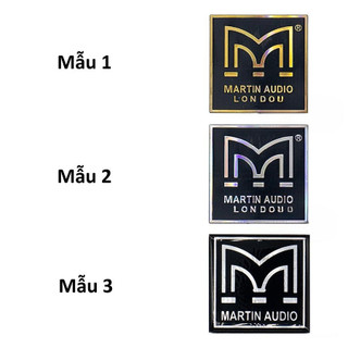 Tem Loa Martin chữ vàng, chữ bạc, nhựa dẻo, kích thước 5x5cm, giá 1 cặp
