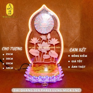BỘ ĐÀI QUANG ĐẾ SEN PHA LÊ VÀ LƯNG MICA ĐÈN LED KHẮC CNC ĐA DẠNG KÍCH THƯỚC
