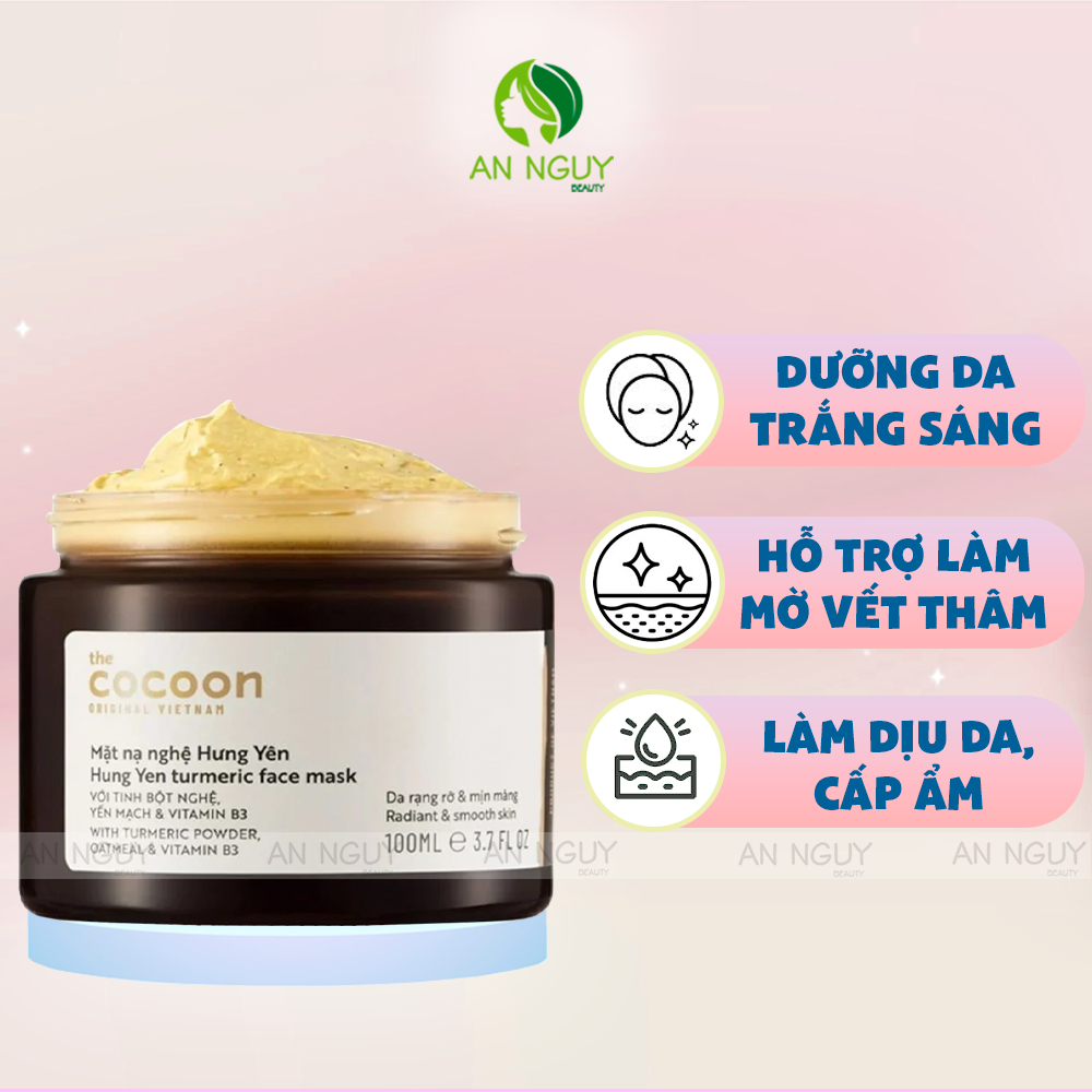 Mặt Nạ Nghệ Hưng Yên Cocoon Hung Yen Turmeric Face Mask Sáng Mịn Da