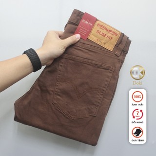 Quần Kaki Jean Nam Cao Cấp Nâu Cafe DKA, Quần kaki nam dáng ôm đứng chất vải co giãn mềm mịn, Lịch sự trẻ trung - DOKI