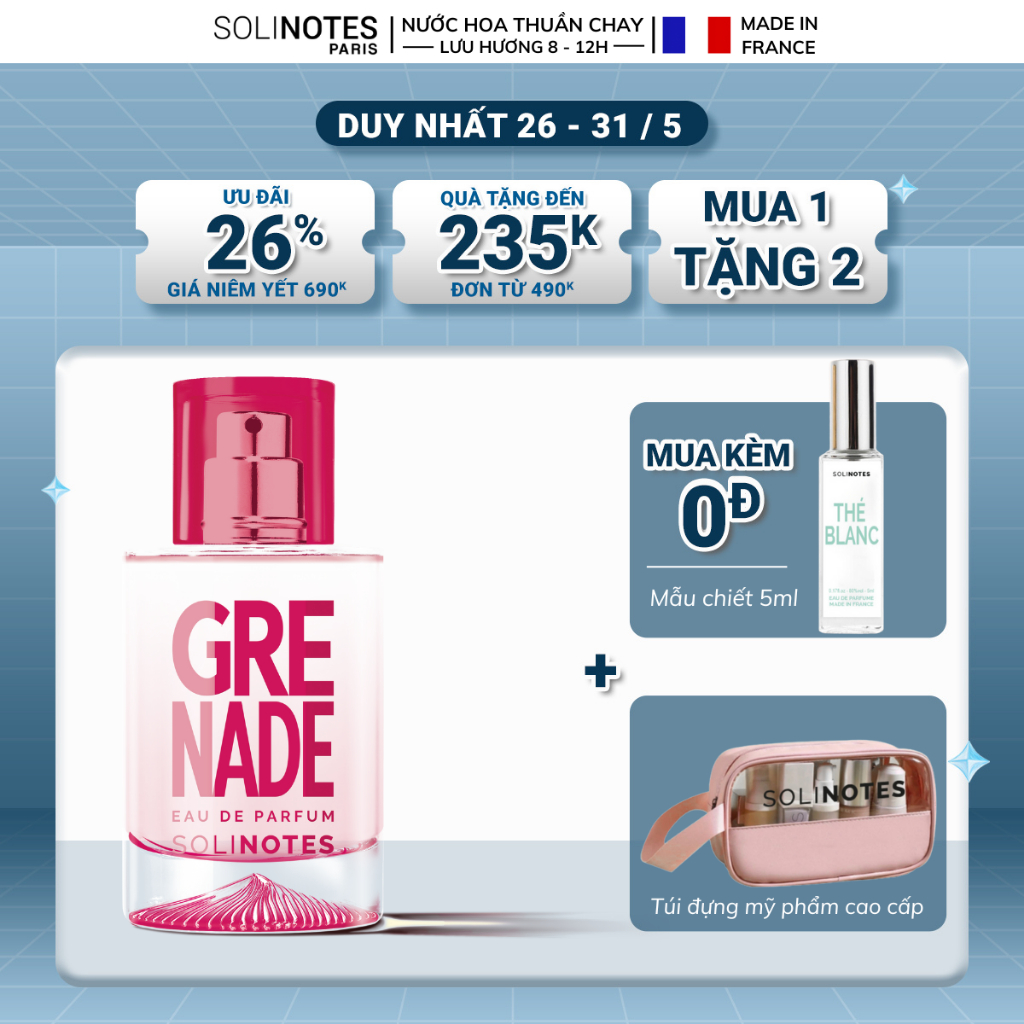 Nước Hoa Unisex Solinotes Gren.ade Hương Lựu Ngọt ngào, Bí ẩn, Tươi mát, Năng động 50ML