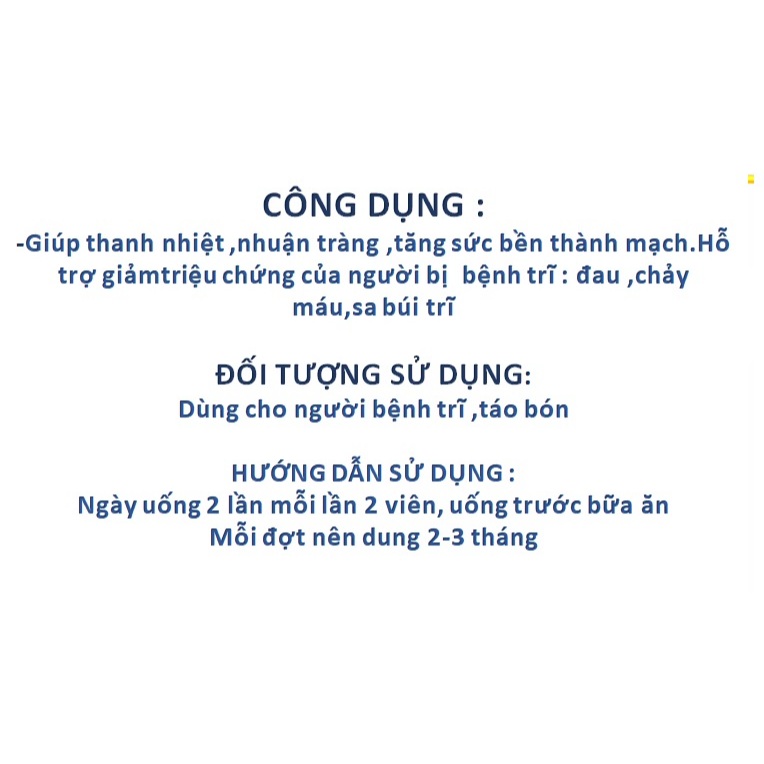 Viên Uống tiêu trĩ Antotri - Thành phần hoàn toàn thiên nhiên - bổ sung chất xơ giảm táo bón tiêu trĩ hiệu quả - 30 viên