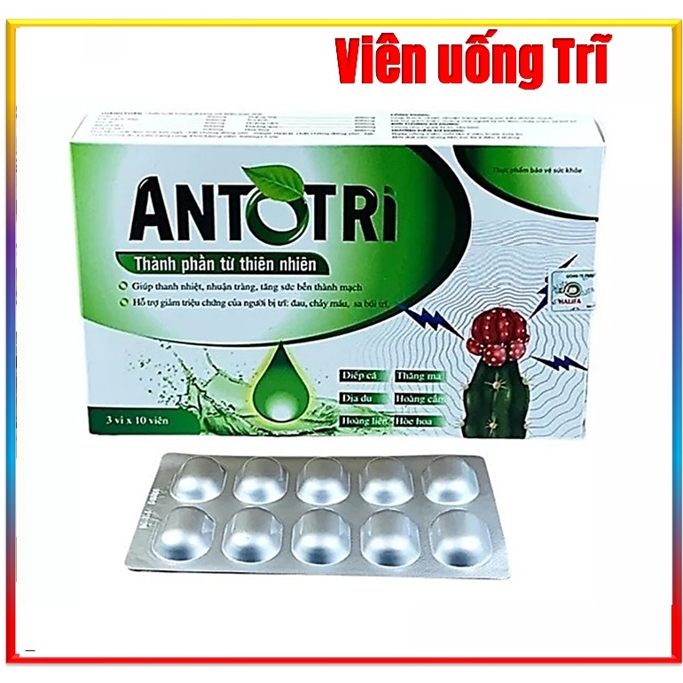 Viên Uống tiêu trĩ Antotri - Thành phần hoàn toàn thiên nhiên - bổ sung chất xơ giảm táo bón tiêu trĩ hiệu quả - 30 viên