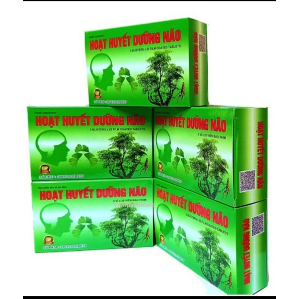 Viên Uống Hoạt Huyết Dưỡng Não Đại Uy-giảm đau đầu hoa mắt chóng mặt mất ngủ rối loạn tiền đình - Hộp 100 viên