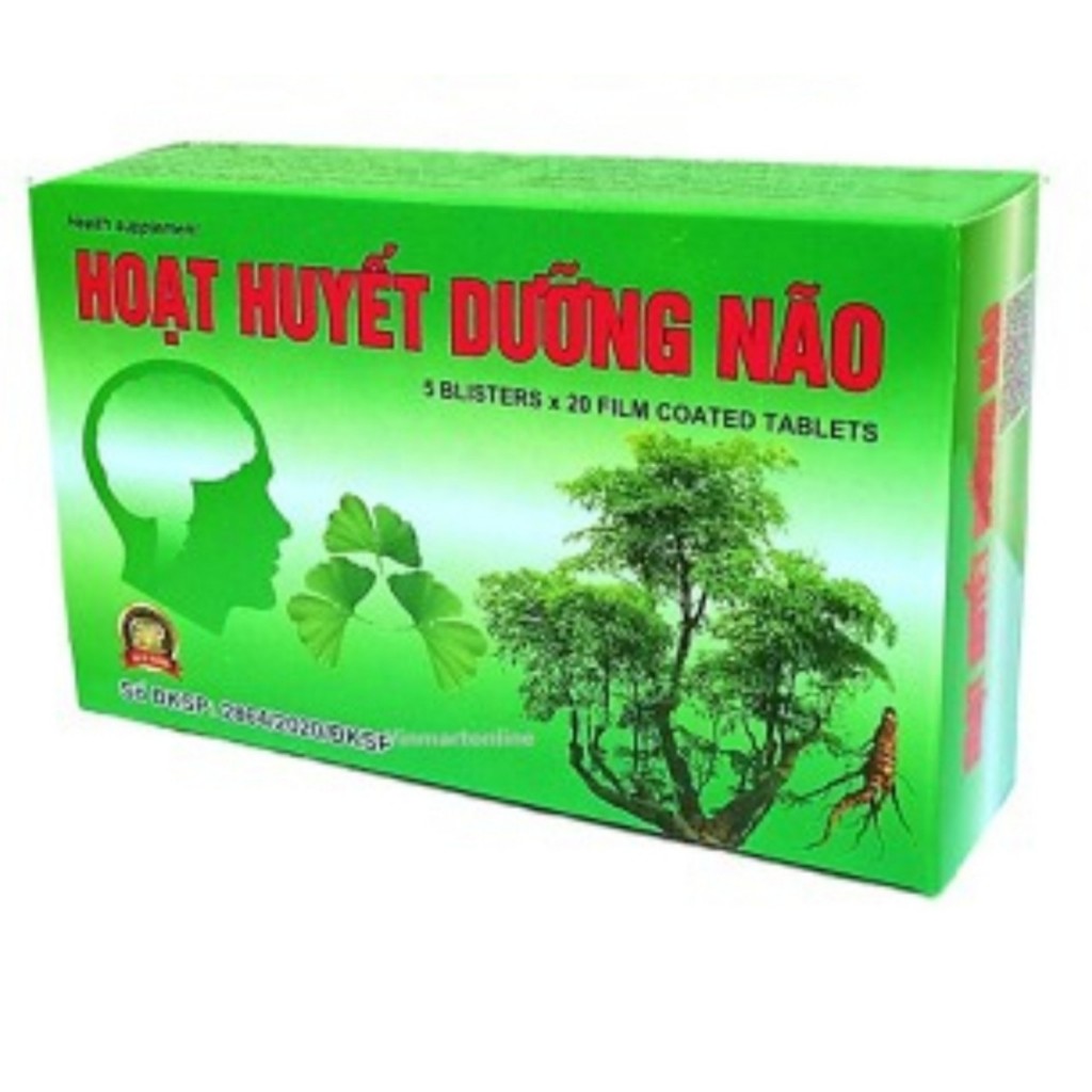 combo 5 hộp Viên Uống Hoạt Huyết Dưỡng Não Đại Uy-giảm đau đầu hoa mắt chóng mặt mất ngủ rối loạn tiền đình 100 viên-1ộp