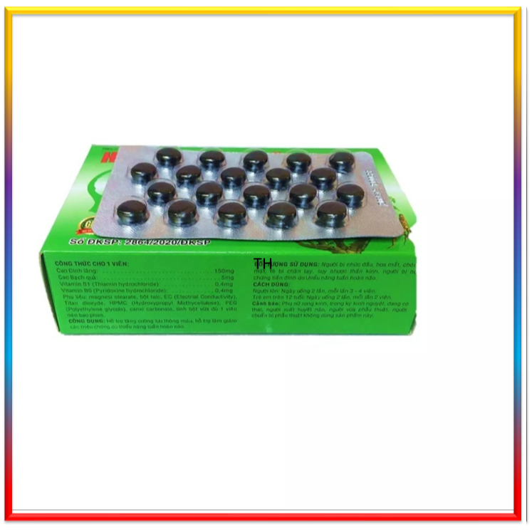 combo 5 hộp Viên Uống Hoạt Huyết Dưỡng Não Đại Uy-giảm đau đầu hoa mắt chóng mặt mất ngủ rối loạn tiền đình 100 viên-1ộp