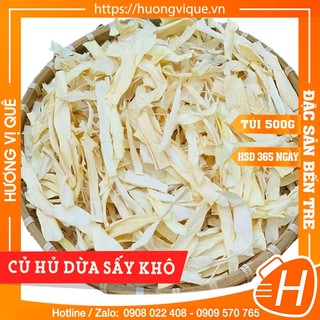 Củ hủ dừa sấy khô - túi zip lớn 500g - đặc sản bến tre