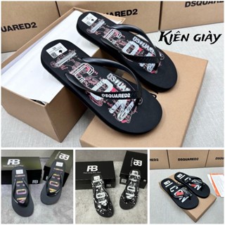 Dép Tông Nam DSQ icon Họa Tiết, tông hè xỏ ngón dsquared2 các mẫu cực chất 2024 đi biển, đi dạo phố