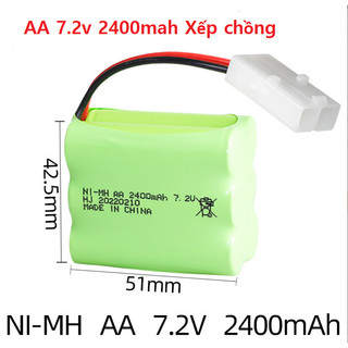 Pin sạc xe điều khiển từ xa 7.2v 2400mah ket2p xếp chồng 6 viên