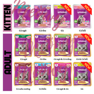 Pate Whiskas gói đủ loại 85g - Pate Whiskas cho mèo con 2-12 tháng tuổi - Pate Whiskas gói mèo trưởng thành