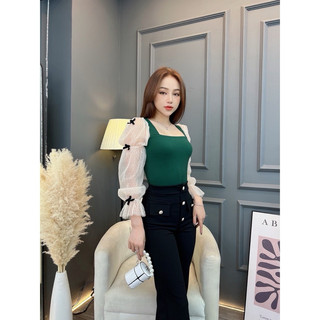 Áo tay phồng đính nơ cực xinh