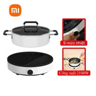 Combo Bếp từ Xiaomi + Nồi lẩu Xiaomi Youth Lite công suất 2200W, 9 mức độ điều chỉnh nhiệt độ, núm xoay sử dụng dàng