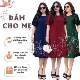 Đầm Tặng Mẹ Bigsize U47-U60 Đi tiệc Đầm Form Suông A Thêu Hoa Ngọc Lan Sang Trọng thích hợp đi Dự tiệc | Du lịch | CG027