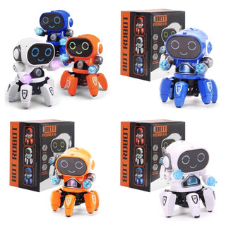 Đồ chơi Robot Bạch Tuộc thông minh xoay 360 độ biết nhảy múa phát nhạc cho bé, Robot 6 chân vui nhộn