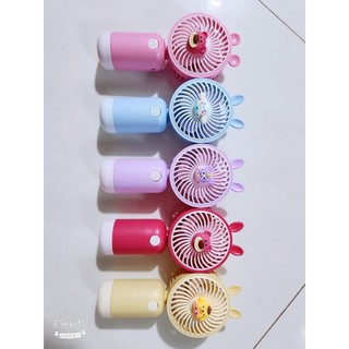 Quạt sạc mini cầm tay gấu dâu jl8823, quạt sạc tích điện