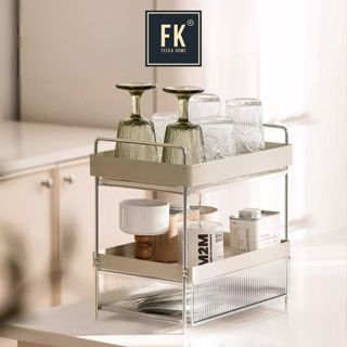 Khay kệ úp cốc để chén và đựng ly FEEKA 2 tầng để bàn, kệ khay đựng ly và để chén úp cốc tháo rời