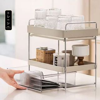 Khay kệ úp cốc để chén và đựng ly FEEKA 2 tầng để bàn, kệ khay đựng ly và để chén úp cốc tháo rời