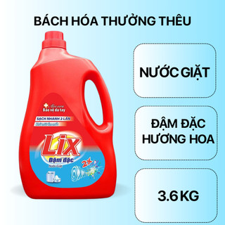 Nước giặt Lix Đậm Đặc Hương Hoa Chai 3.6kg - Tẩy Sạch Cực Mạnh Vết Bẩn