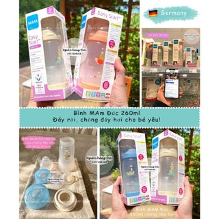 [Mẫu mới nhất] Bình sữa MAM Đức 260ml - Hàng nội địa Đức - Nguồn hàng Đức