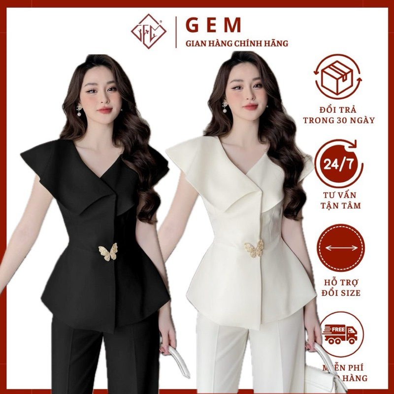 Áo kiểu tặng kèm tag cài áo G722 có BIGSIZE kiểu dáng đẹp hai lớp dày dặn