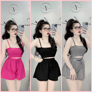 🌻🌻🌻Sét bộ ngủ thun gân barbie🌻🌻🌻 53kg đổ lại nha