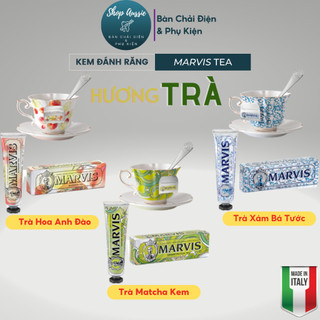 Kem đánh răng ý hương trà marvis tea & blended collection 75ml - 6 mùi vị độc đáo, hơi thở tươi mát, sạch răng khoẻ nướu