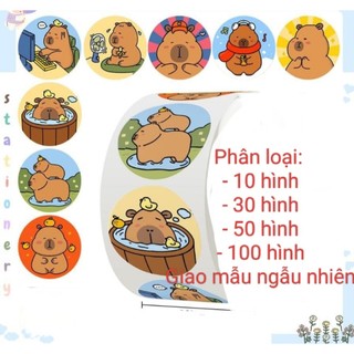 50 - 100 hình dán capybara cute