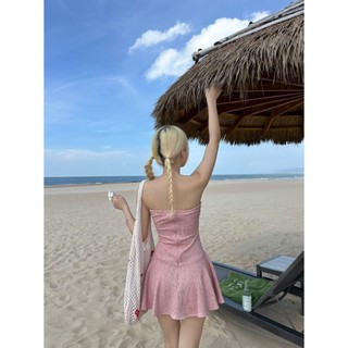AREUM Đầm Len Ngắn Thắt Nơ Lamer [Kèm Quần Bảo Hộ]