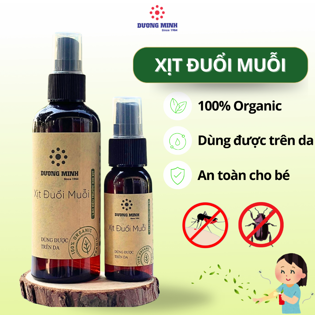 Xịt muỗi Dương Minh chứa tinh dầu tự nhiên dùng được trên da an toàn cho bé