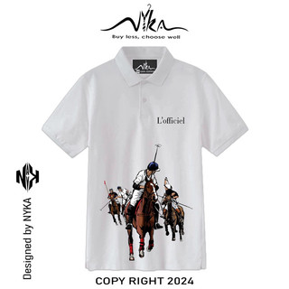 Áo polo in hình Lofficiel sang trọng