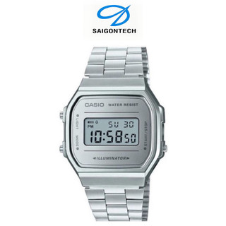 Đồng hồ nam Casio A168 thời trang cổ điển và lịch sự,đồng hồ casio điện tử chống nước, dây thép không gỉ có bảo hành