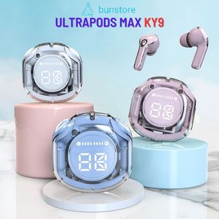  Tai Nghe Bluetooth Không Dây KY9 Ultrapods Pro V5.3 Cảm Ứng Âm Thanh Hifi Màn Hình Led Có Mic Đàm Thoại 
