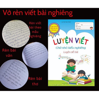 Vở kẻ ngang mẫu các bài văn/thơ chữ chuẩn nghiêng