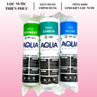 Bộ Lõi 123 Aqua Nilong 10 Inch ( PP 5 Micron - GAC - PP 1 Micron )  - Bộ Lõi Lọc Nước Aqua Nilong
