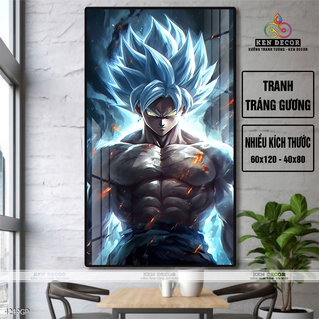 Tranh tráng gương Dragon Ball. Tranh treo tường, Songoku, Vegeta