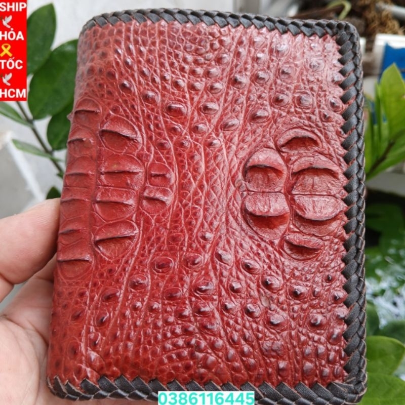 VÍ NAM DA CÁ SẤU 2 MẶT THẬT 100% .DA CÁ LỰA ĐẸP HÀNG LOẠI 1.BÓP NAM CÁ SẤU 2 MẶT.