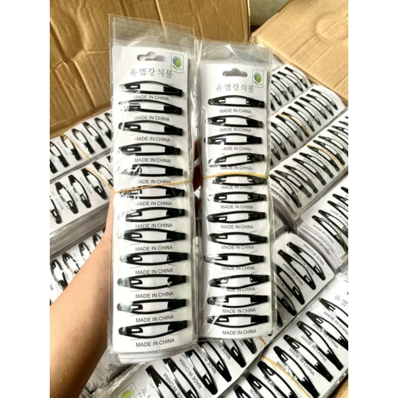 Sỉ 10 vỉ kẹp mái tách đen