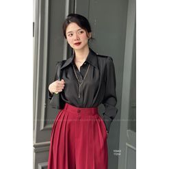 Sơ mi lụa kèm dây chuyền 1011